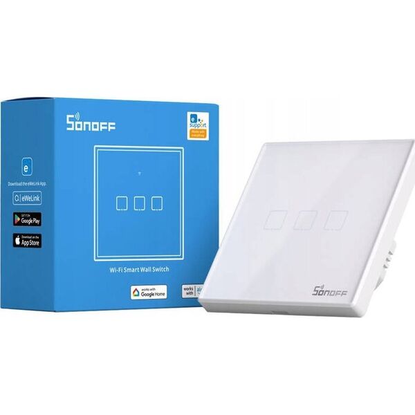 Sonoff Dotykowy włącznik światła WiFi + RF 433 Sonoff T2 EU TX (3-kanałowy) nowa wersja