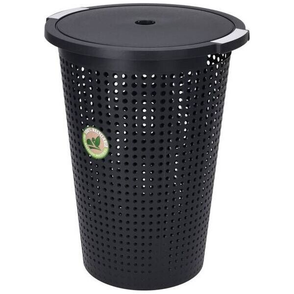 Vilde Kosz na pranie plastikowy czarny 35 l