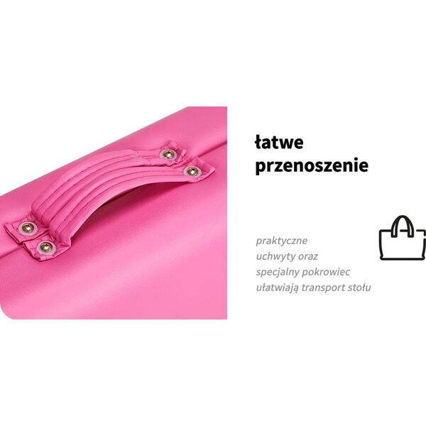 Activeshop Stół składany do masażu aluminiowy komfort Activ Fizjo 2 segmentowe róż czarne aluminium