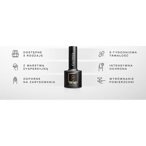 Activeshop OCHO NAILS Top hybrydowy Glossy 112 -5 g