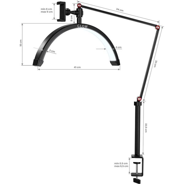 Activeshop Lampa zabiegowa Glow MX3 do blatu czarna