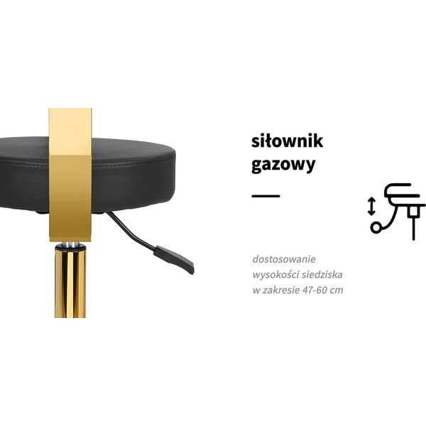 Activeshop Taboret kosmetyczny AM-304G złoto czarny