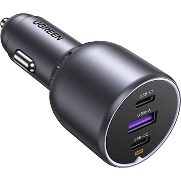 Ładowarka Ugreen Ładowarka samochodowa Ugreen EC705 2x USB-C + USB, 130W (czarna)