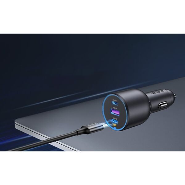 Ładowarka Ugreen Ładowarka samochodowa Ugreen EC705 2x USB-C + USB, 130W (czarna)
