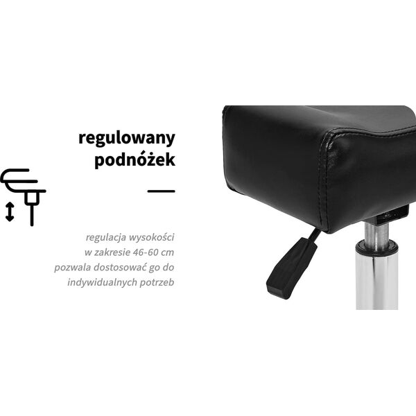 Activeshop Podnóżek mobilny Sillon Bell do pedicure czarny
