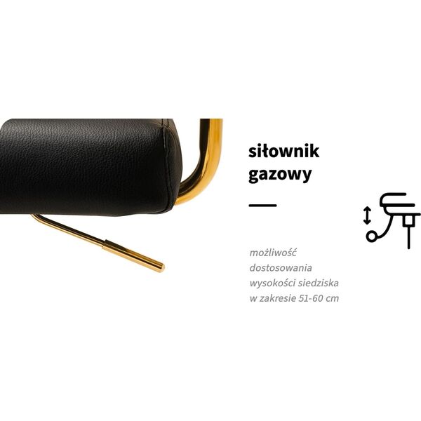Activeshop Krzesło Kosmetyczne QS-OF211G złoto czarne