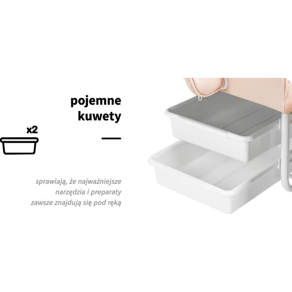 Activeshop Fotel kosmetyczny Basic 202 z kuwetami różowy