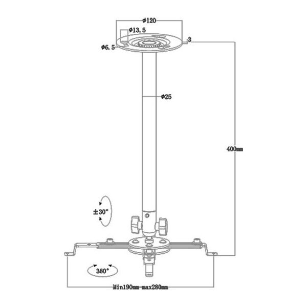 MultiBrackets Multibrackets M Universal Projector Ce