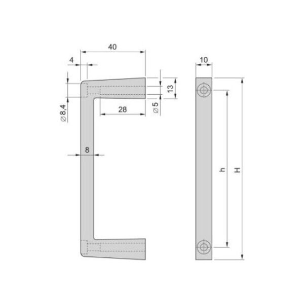 SCHROFF SCHROFF MultipacPRO Uchwyt przedni, jednoczęściowy, szerokość 10 mm, 4 HU