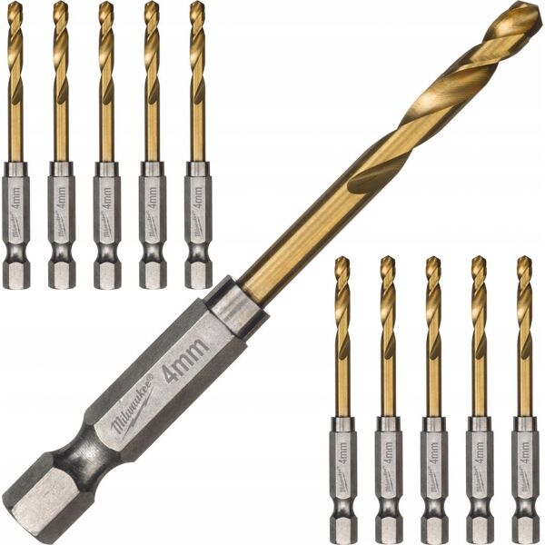 Wiertło Milwaukee MILWAUKEE METAL DRILL HSS-G TIN 4.0mm HEX (10 pcs.)