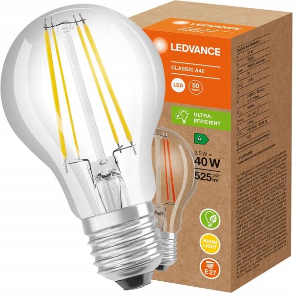 Osram LED CLA40 2.5W/830 230V GLFR UE E27OSRAM