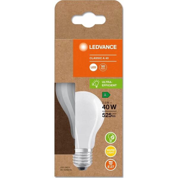 Osram LED CLA40 2.5W/830 230V GLFR UE E27OSRAM