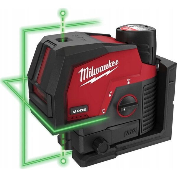 Milwaukee Akumuliatorinis lazerinis nivelyras M12 CLLP-0C žalias Milwaukee