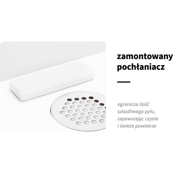 Activeshop Biurko kosmetyczne 312 z pochłaniaczem kasetowym białe lewe