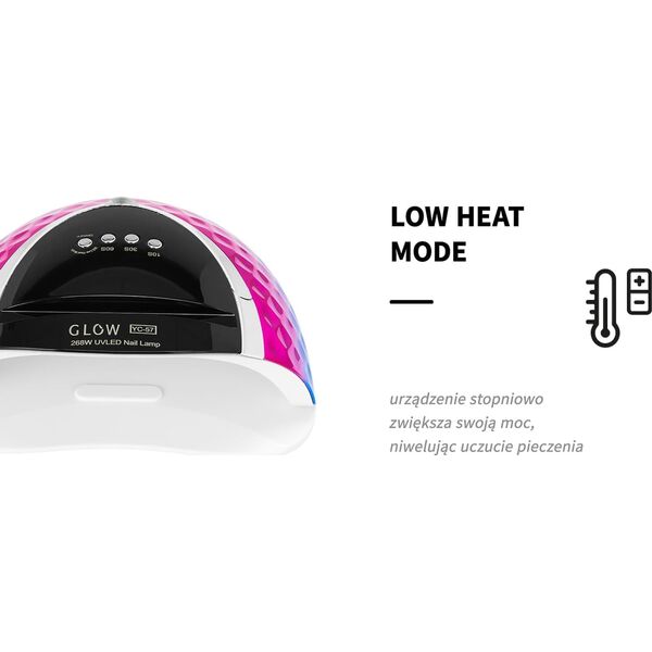 Lampa do paznokci Activeshop Lampa UV LED Glow YC57 RN niebiesko różowa 268W