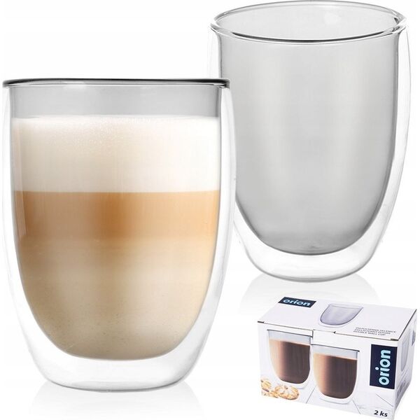 Orion Szklanki termiczne z podwójną ścianką do kawy latte DOUBLE 370 ml 2 szt.