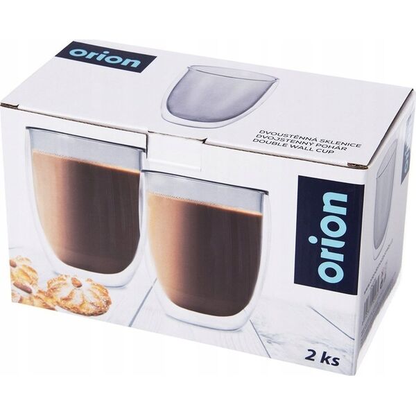 Orion Szklanki termiczne z podwójną ścianką do kawy latte DOUBLE 370 ml 2 szt.