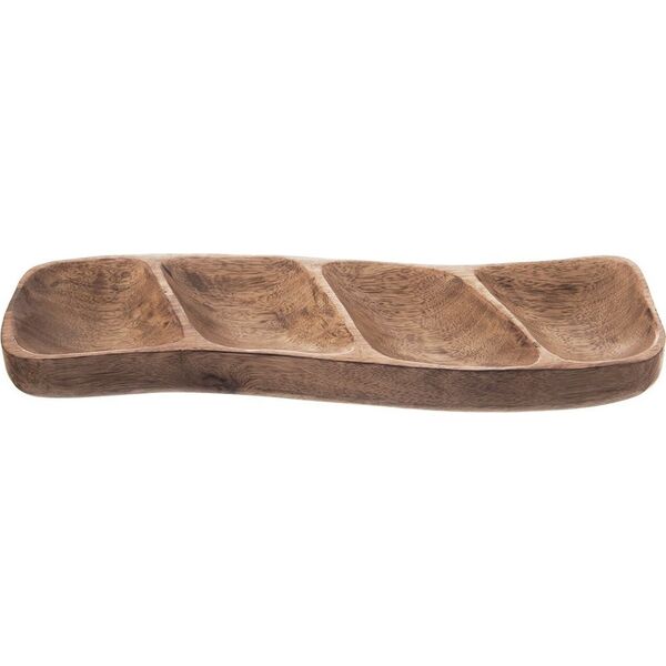 Orion Talerz na przekąski drewniany dzielony MANGO 35x11 cm
