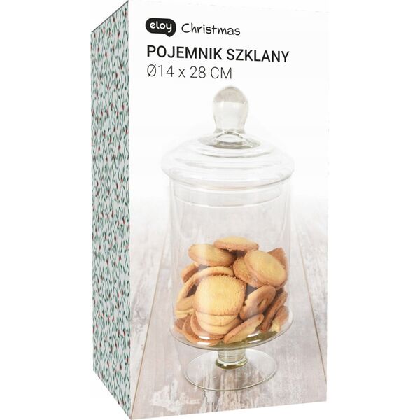 Excellent Houseware Pojemnik na ciastka szklany 1,5 l
