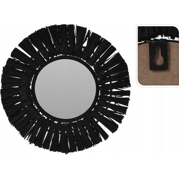 Home Styling Collection Lustro ścienne czarne okrągłe 32 cm