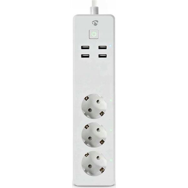 Nedis Nedis WIFIP312FWT inteligentna listwa zasilająca 3 x gniazdo sieciowe Typu F 1,8 m 4 3680 W Biały