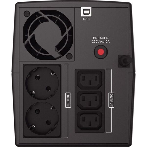 UPS Conceptronic Conceptronic ZEUS08EM zasilacz UPS Technologia line-interactive 1,5 kVA 900 W 5 x gniazdo sieciowe