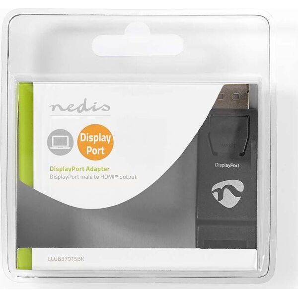 Adapter AV Nedis Nedis CCGB37915BK zmieniacz płci / kabli HDMI Type A (Standard) DisplayPort Czarny