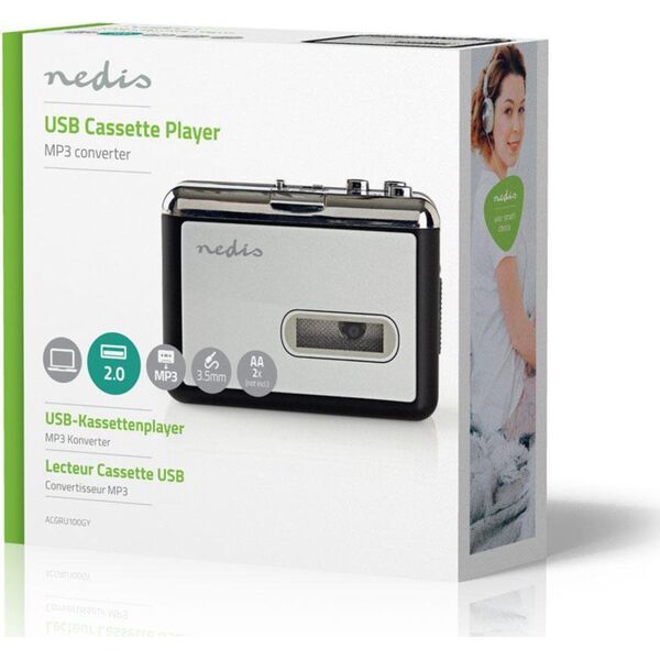 Nedis Nedis ACGRU100GY odtwarzacz MP3/MP4 Szary