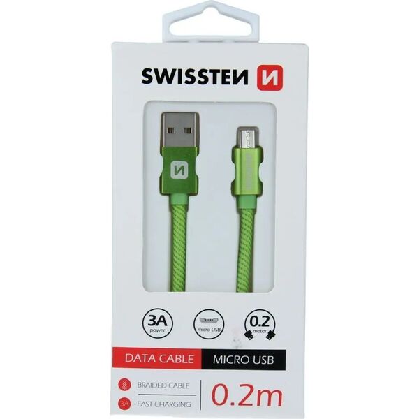 Kabel USB Swissten USB-A - micro-B 0.2 m Różowy (71522105)