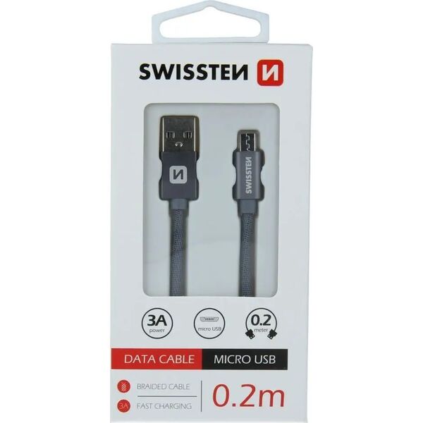 Kabel USB Swissten USB-A - micro-B 0.2 m Różowy (71522105)