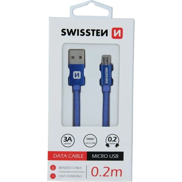 Kabel USB Swissten USB-A - micro-B 0.2 m Różowy (71522105)