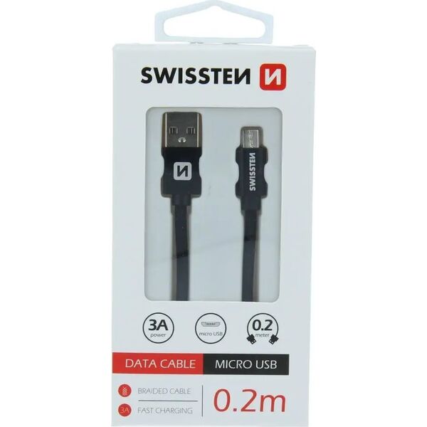 Kabel USB Swissten USB-A - micro-B 0.2 m Różowy (71522105)