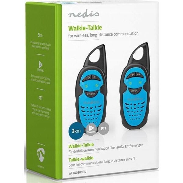 Krótkofalówka Nedis Nedis WLTK0300BU krótkofalówka 3 kan. 446 MHz Czarny, Niebieski