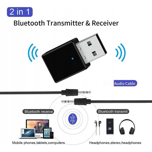 Adapter bluetooth Nedis Nedis BTTC100BK odbiornik muzyki przez bluetooth 10 m Czarny