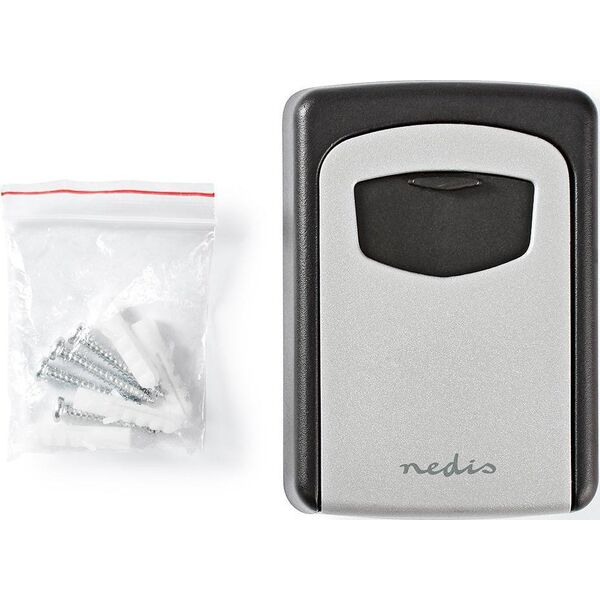 Nedis Nedis KEYCC01GY sejf Sejf ścienny Aluminium Czarny, Srebrny