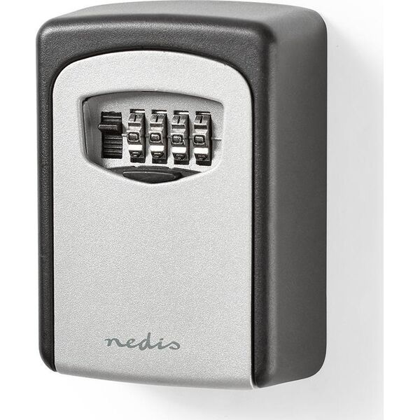 Nedis Nedis KEYCC01GY sejf Sejf ścienny Aluminium Czarny, Srebrny