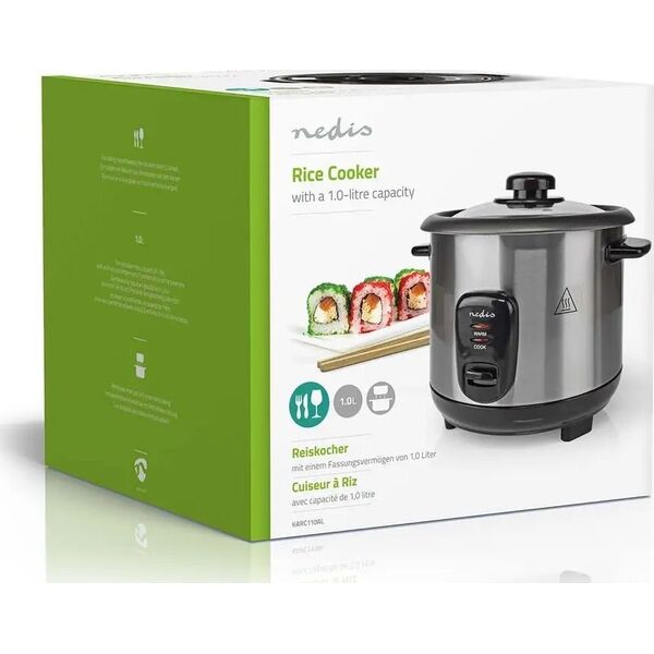Multicooker Nedis Nedis KARC110AL szybkowar 1 l 400 W Czarny, Srebrny