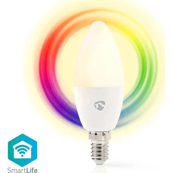 Nedis Nedis WIFILRC10E14 lampa LED Niebieski, Zielony, Czerwony, Biały 4,9 W E27 F