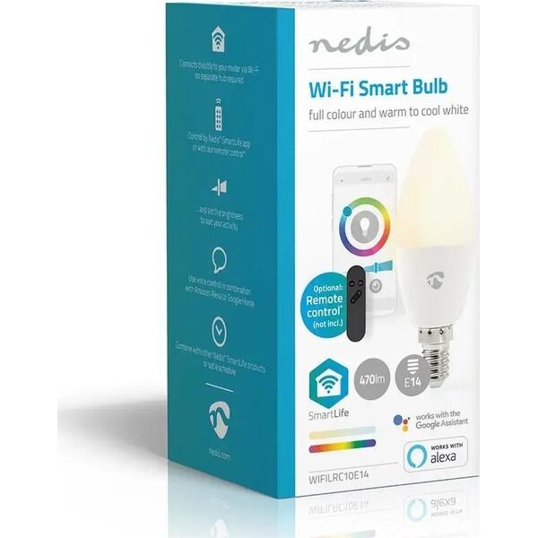 Nedis Nedis WIFILRC10E14 lampa LED Niebieski, Zielony, Czerwony, Biały 4,9 W E27 F