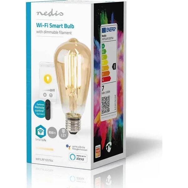 Nedis Nedis SmartLife lampa LED Ciepłe białe 7 W E27 E