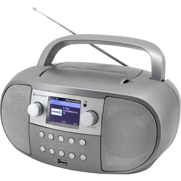 Wieża Soundmaster Soundmaster SCD7600TI przenośny system stereo Analogowe i cyfrowe 4 W DAB+, FM Tytan Odtwarzacz mp3