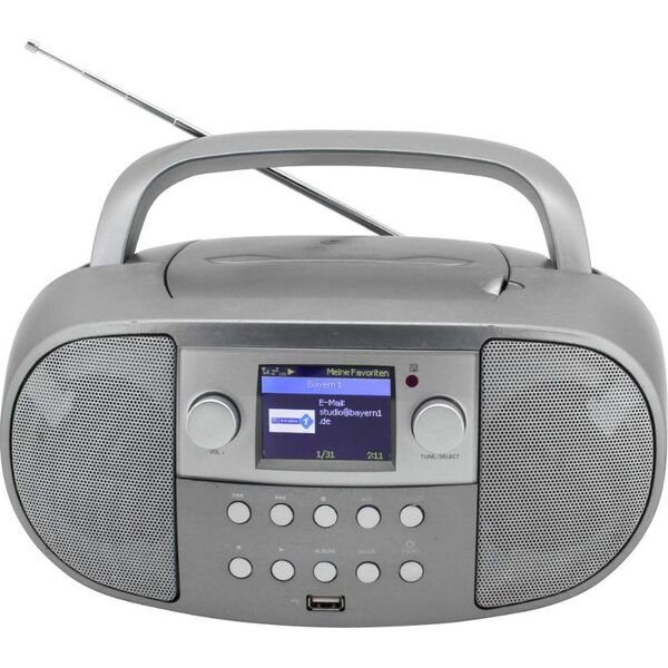 Wieża Soundmaster Soundmaster SCD7600TI przenośny system stereo Analogowe i cyfrowe 4 W DAB+, FM Tytan Odtwarzacz mp3