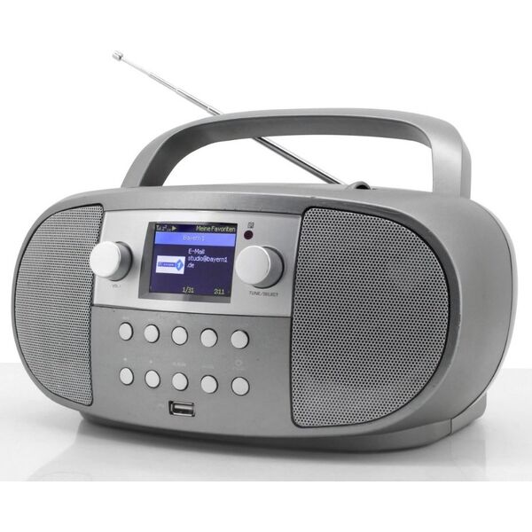 Wieża Soundmaster Soundmaster SCD7600TI przenośny system stereo Analogowe i cyfrowe 4 W DAB+, FM Tytan Odtwarzacz mp3