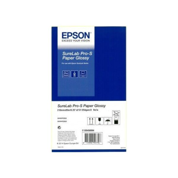 Epson Epson Surelab Pro-S Paper Glossy A4x65, 21 cm, 21 cm (8.25"), Gloss, 190 g/m², 252 µm, Germany