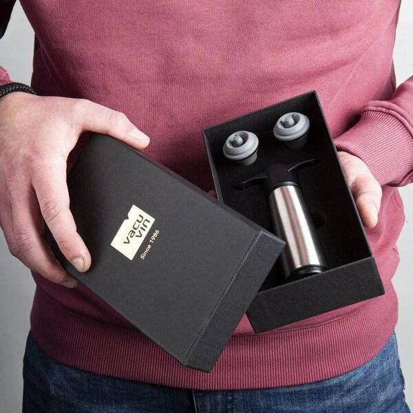 Vacu Vin Wine Saver Stainless Steel Gift box