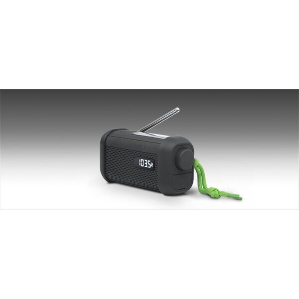 Radio Muse Muse | Portable Solar Radio with Crank and Flashlight | MH-08 MB | AUX in | Bluetooth | FM radio