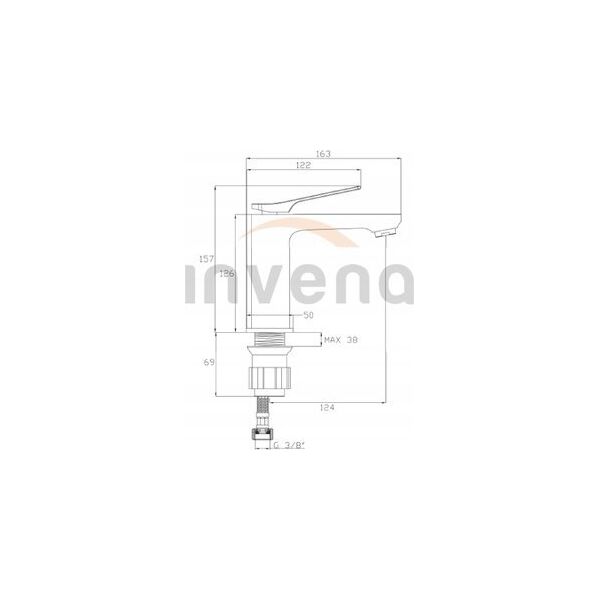 Invena BATERIA UMYWALKOWA PAROS INVENA TREND CZARNA