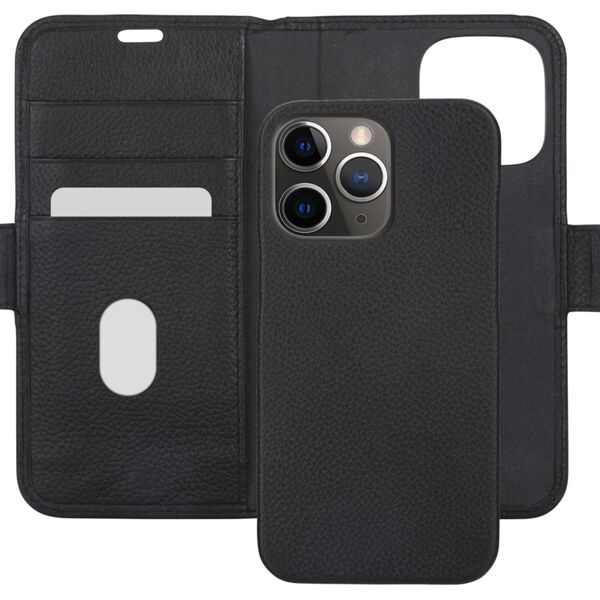 dbramante New York - iPhone 13 Pro 6.1" - Night Black - full grain pebbled leather cover