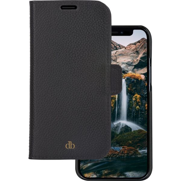 dbramante New York - iPhone 13 Pro 6.1" - Night Black - full grain pebbled leather cover