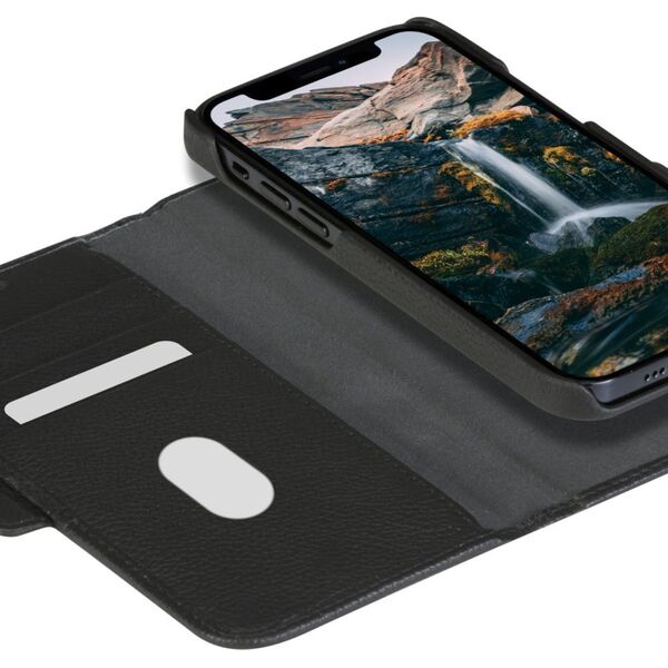 dbramante New York - iPhone 13 Pro 6.1" - Night Black - full grain pebbled leather cover